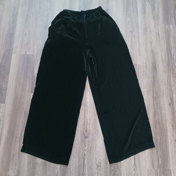 Vintage Cache Velvet Wide Leg Black Holiday Dress Pants Size 10 - Picture 5 of 6